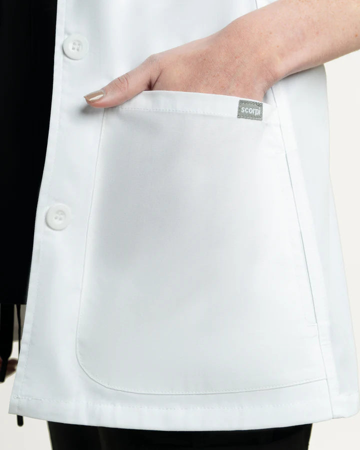 DELANTAL MUJER BLANCO MANGA CORTA SCORPI